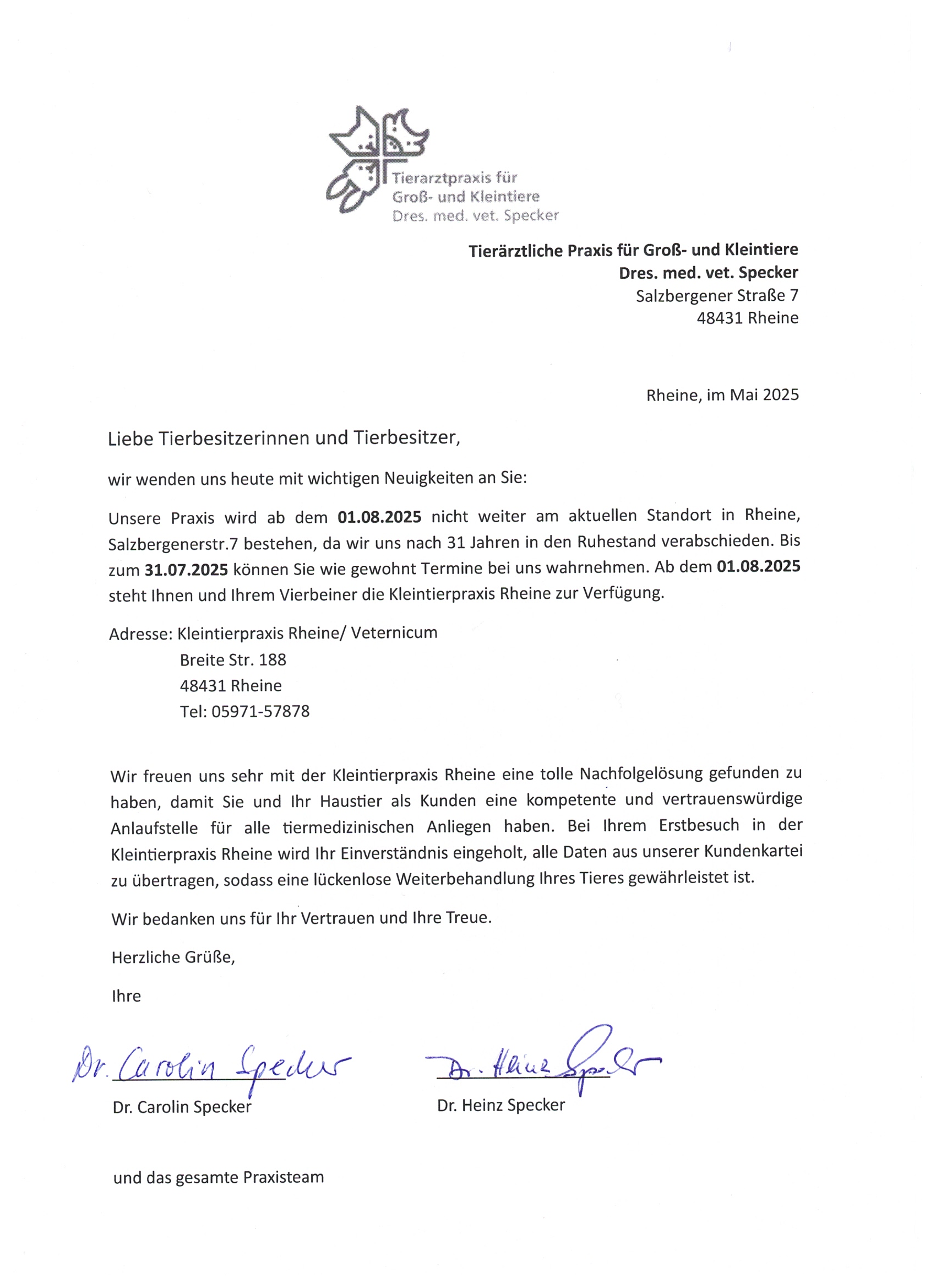Kundenanschreiben
